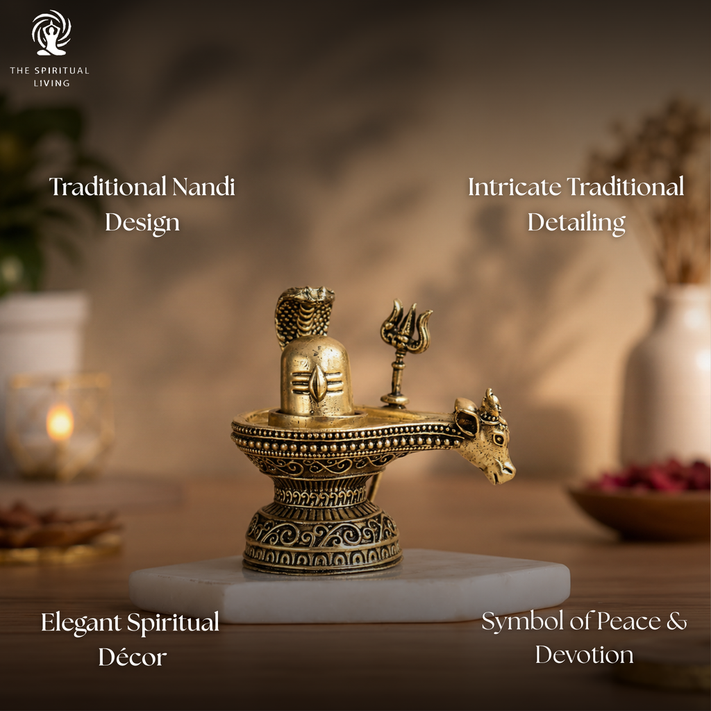 Brass Shivling with Nandi | 2.5 Inch