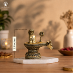 Brass Shivling with Nandi | 2.5 Inch