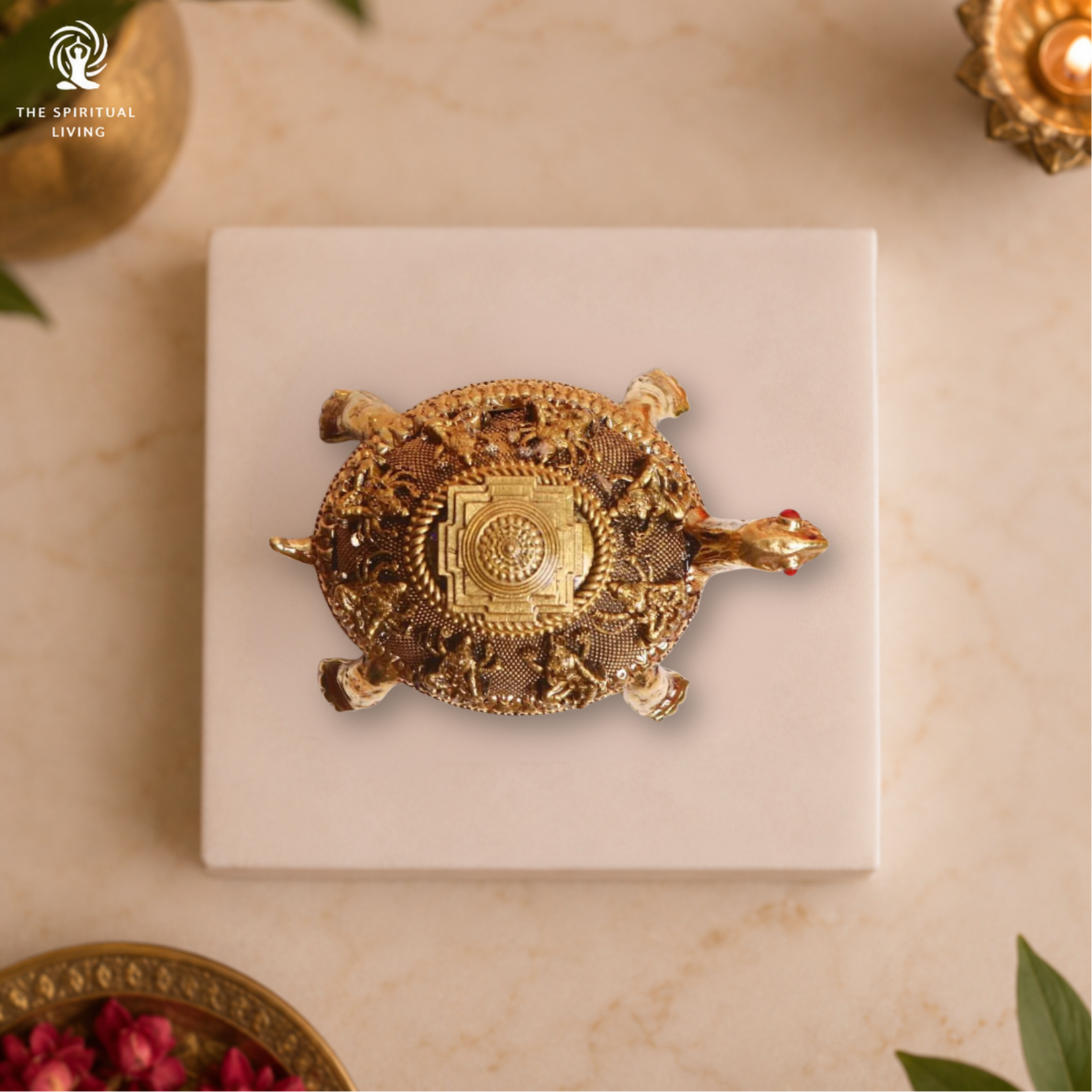 Shri Yantra On Tortoise | 2.5 Inch | वास्तु उपाय | Ashtalakshmi Kurma | Turtle | Feng Shui | Showpiece for Prosperity |