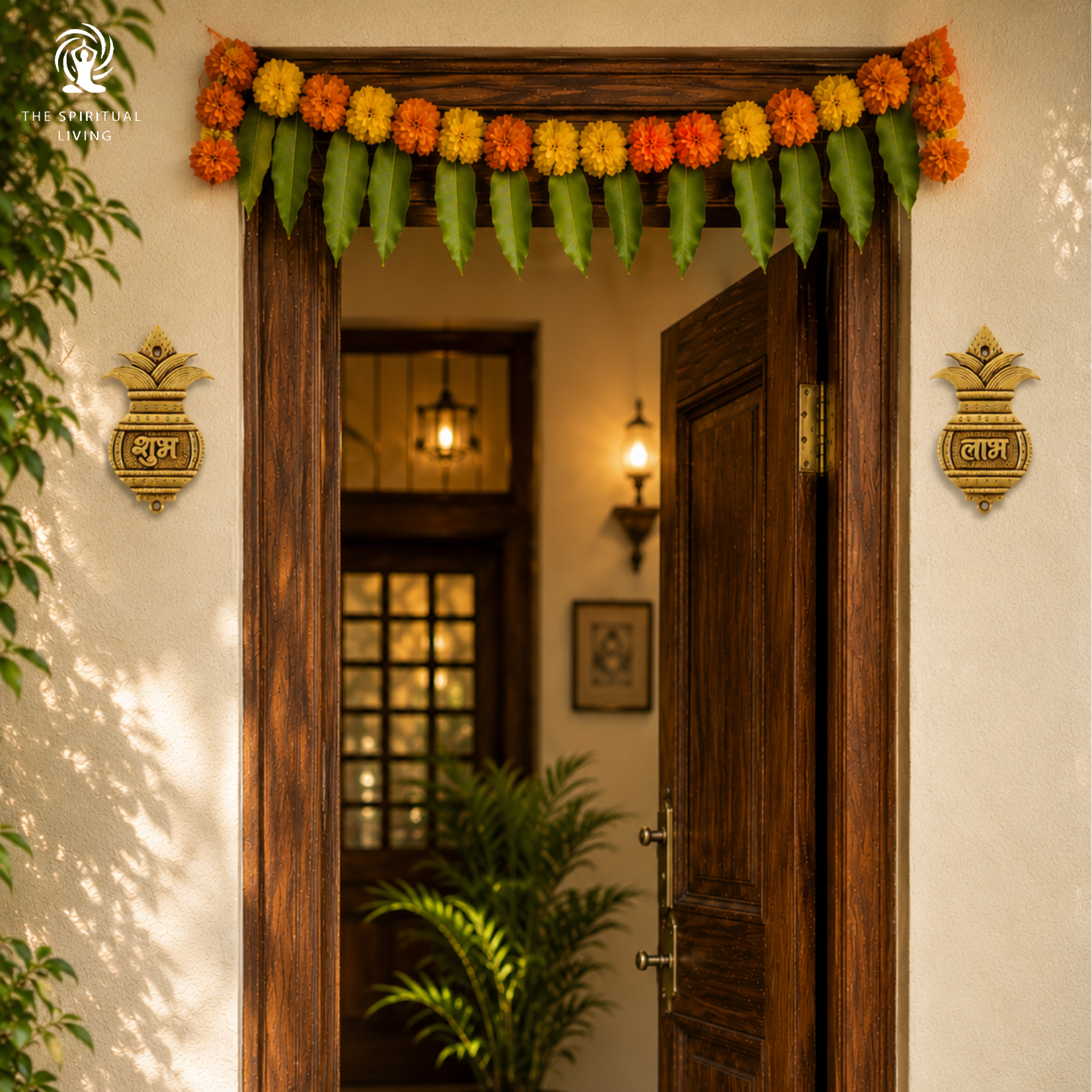 Brass Kalash Shubh Labh Hanging - 3.5 Inch