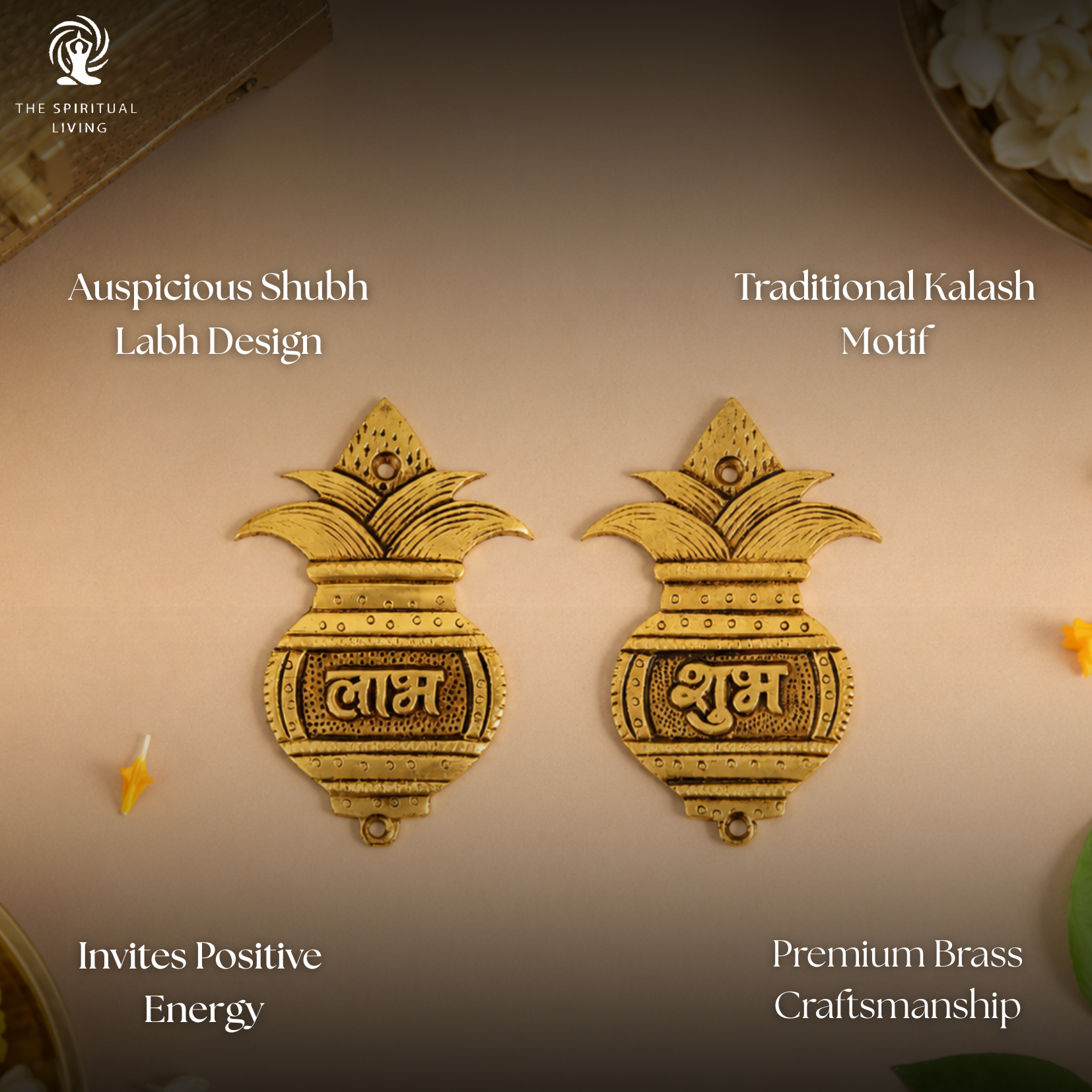Brass Kalash Shubh Labh Hanging - 3.5 Inch