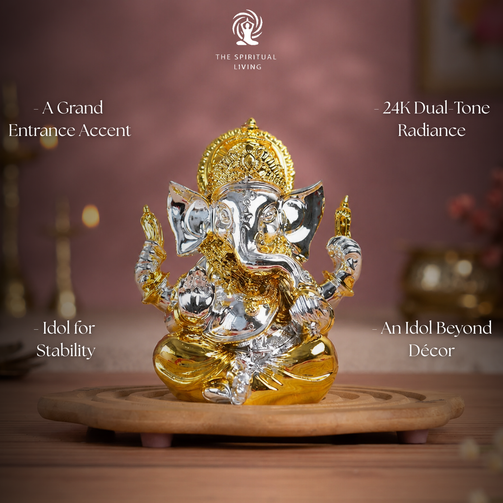 24K Gold & Silver Plated Ganesha Idol | 3.75 Inch