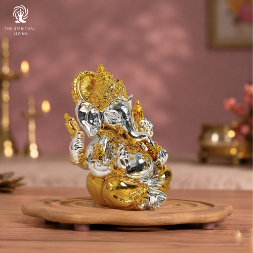 24K Gold & Silver Plated Ganesha Idol | 3.75 Inch