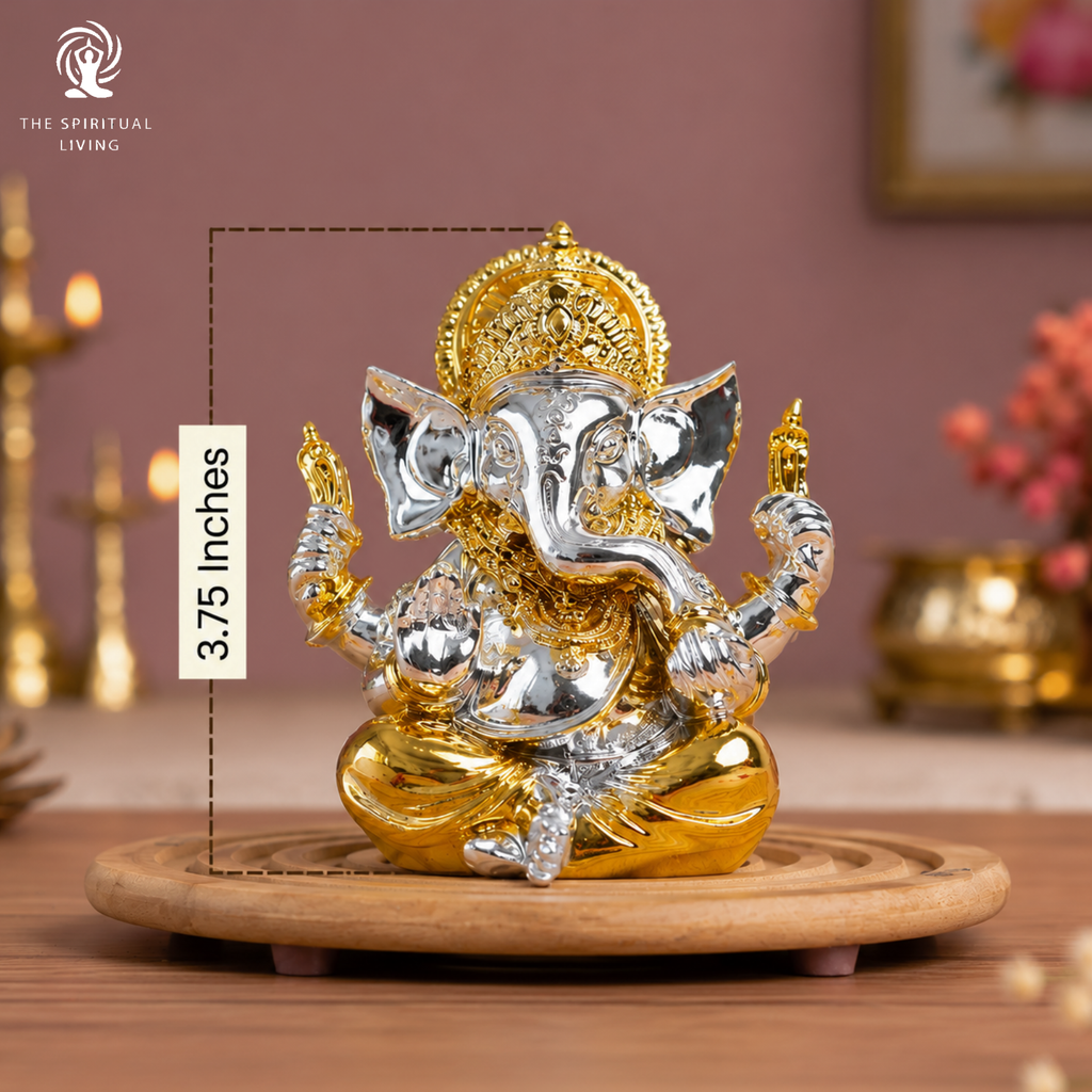 24K Gold & Silver Plated Ganesha Idol | 3.75 Inch