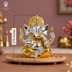 24K Gold & Silver Plated Ganesha Idol | 3.75 Inch