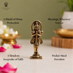 Brass Hanuman Ji | 1.5 Inch | God Statue | Small | जय श्री राम | Pital | Protection Gifts |