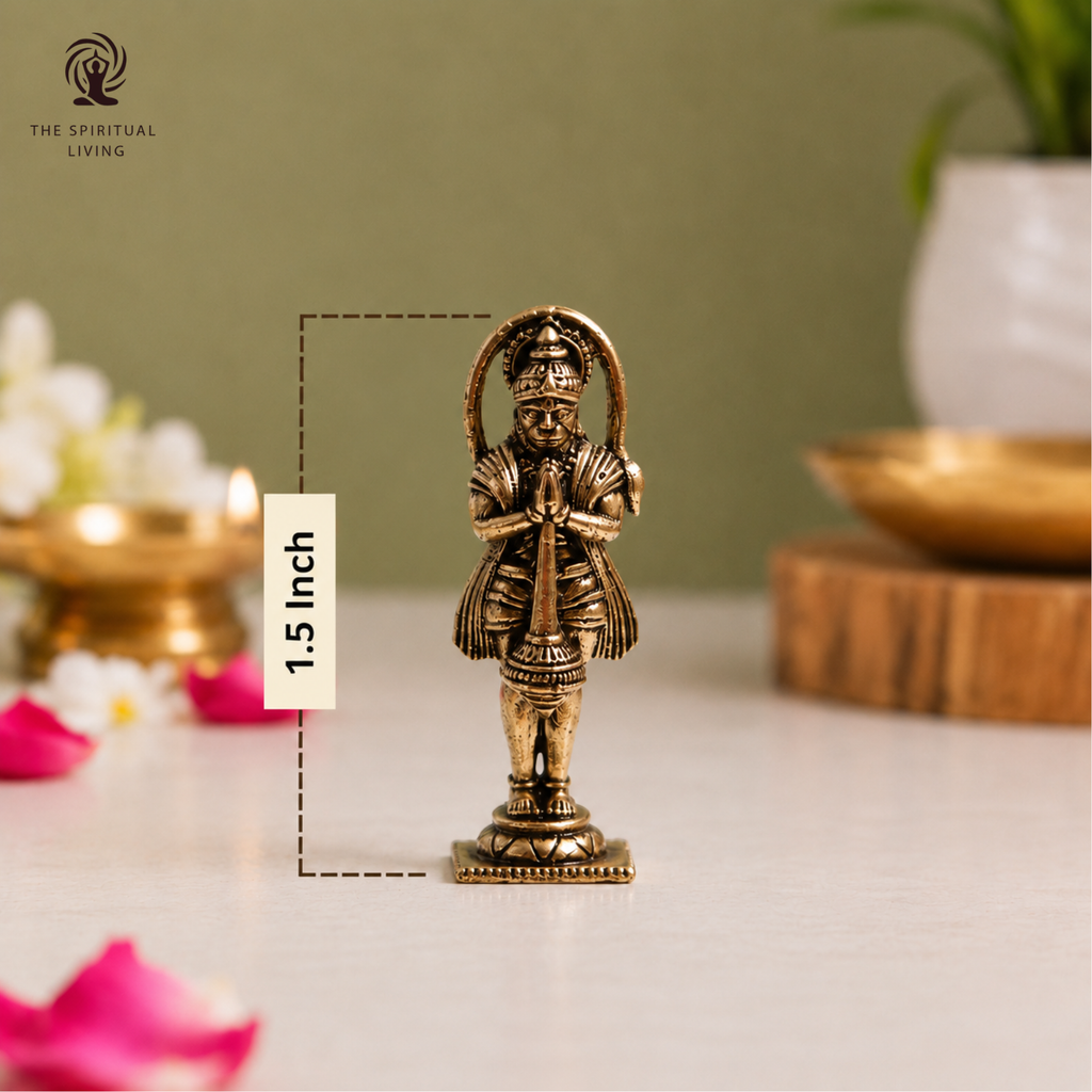 Brass Hanuman Ji | 1.5 Inch | God Statue | Small | जय श्री राम | Pital | Protection Gifts |