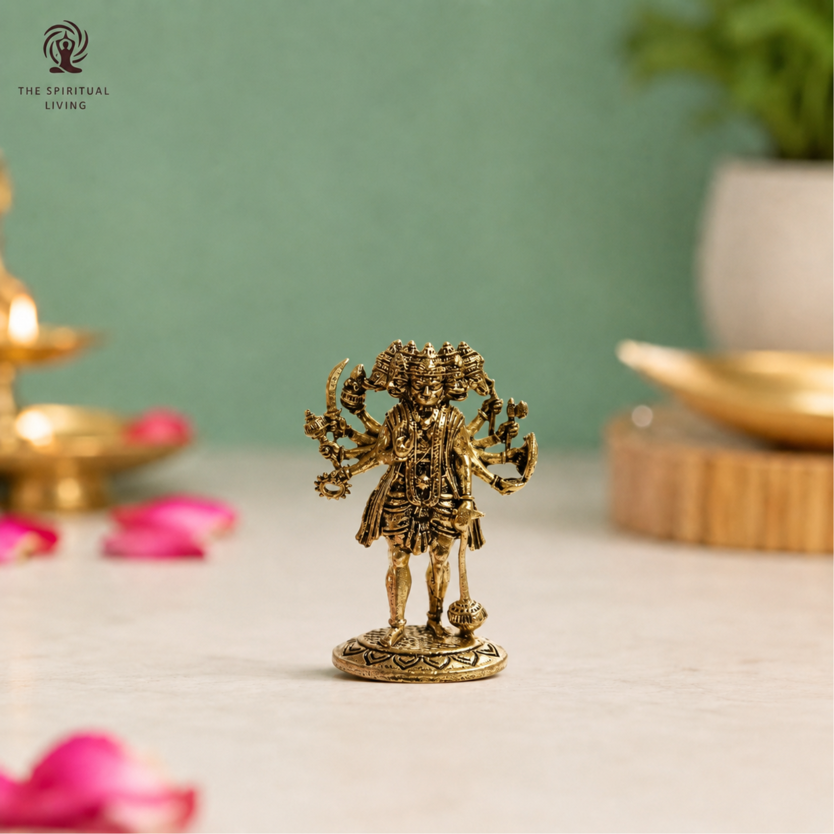 Brass Panchmukhi Hanuman Miniature | 1.5 Inch | Small | Hanuman Ji | जय श्री राम |
