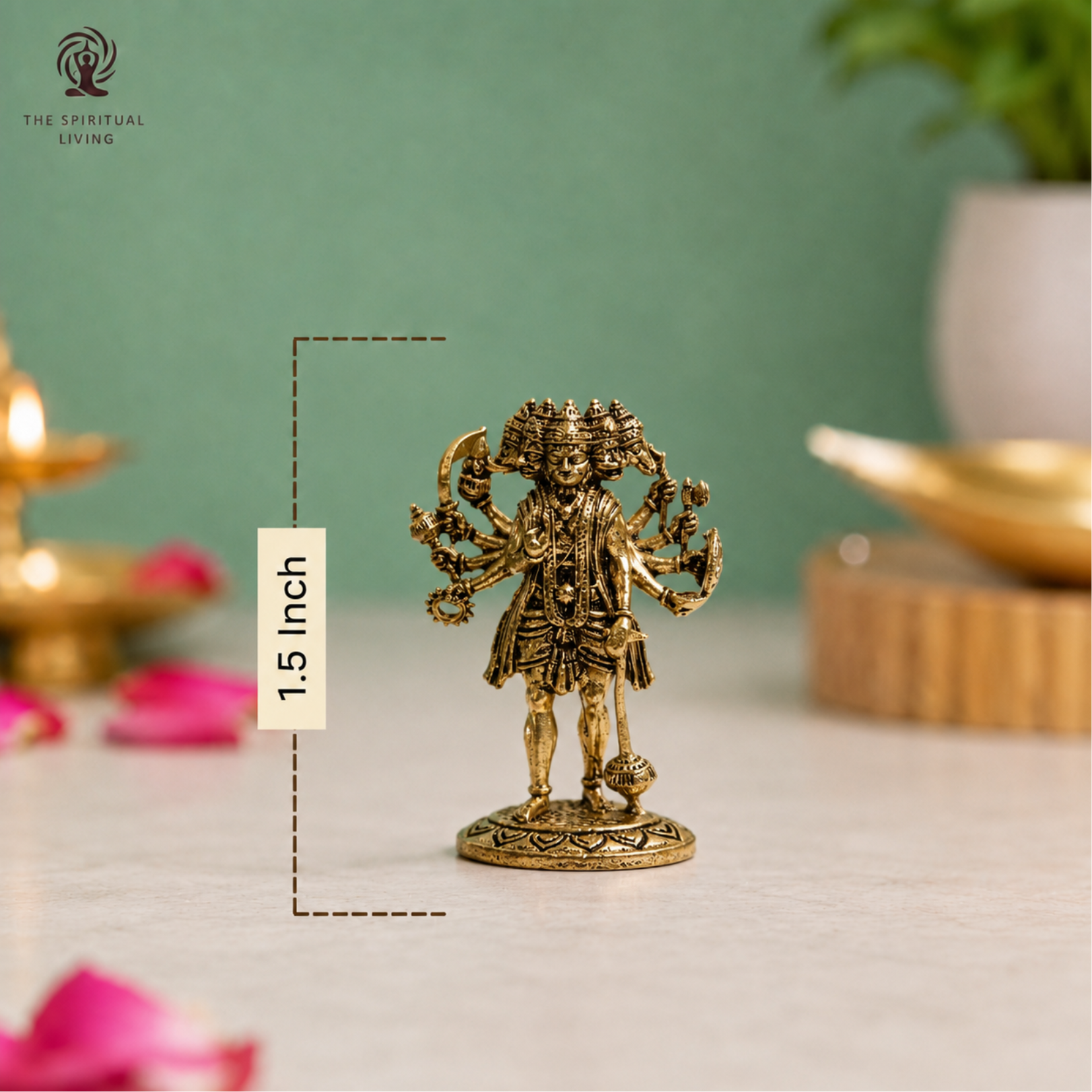 Brass Panchmukhi Hanuman Miniature | 1.5 Inch | Small | Hanuman Ji | जय श्री राम |