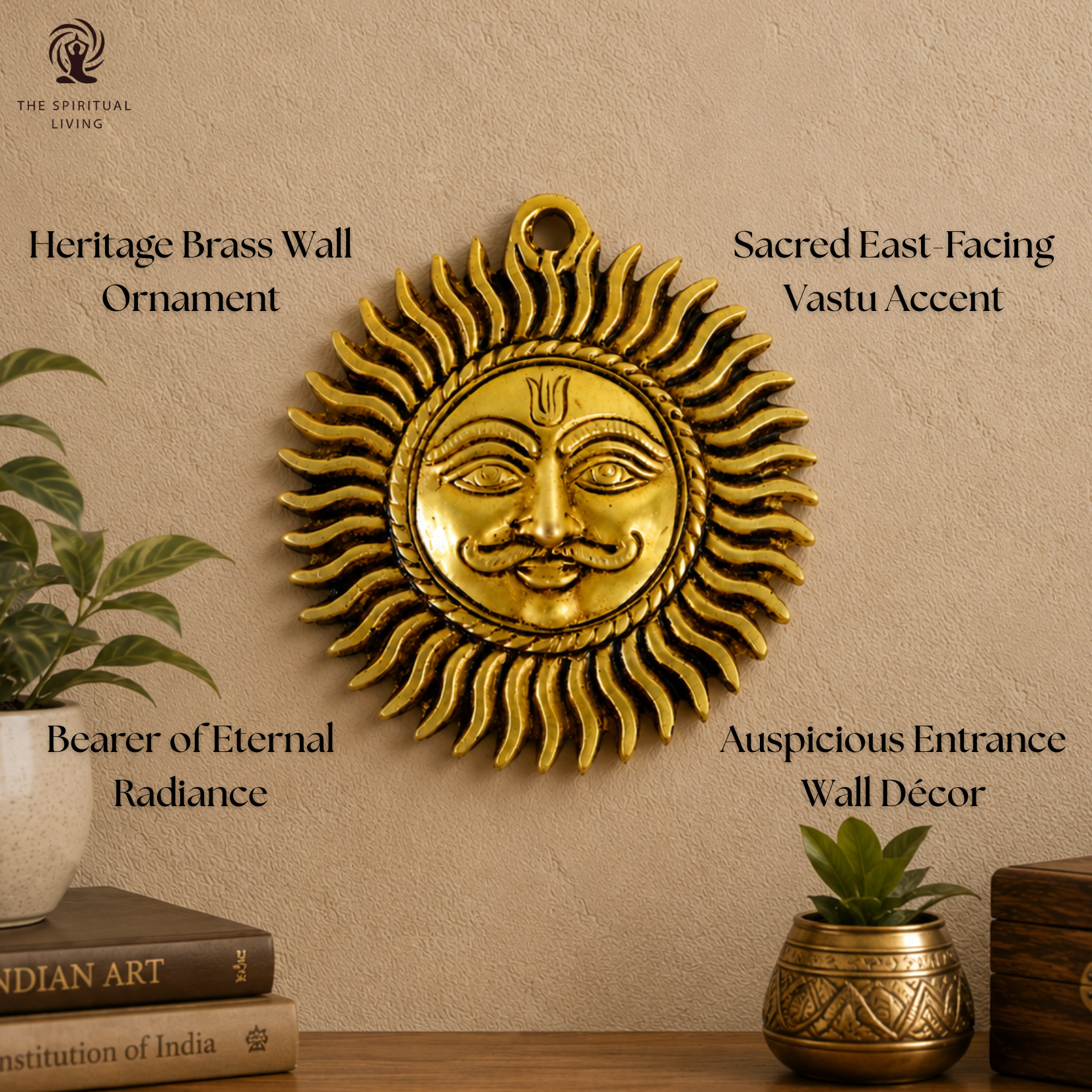 Brass Sun Wall Hanging | 3 Inch | God Idol | Surya Bhagwan Murti | Suraj Vastu |