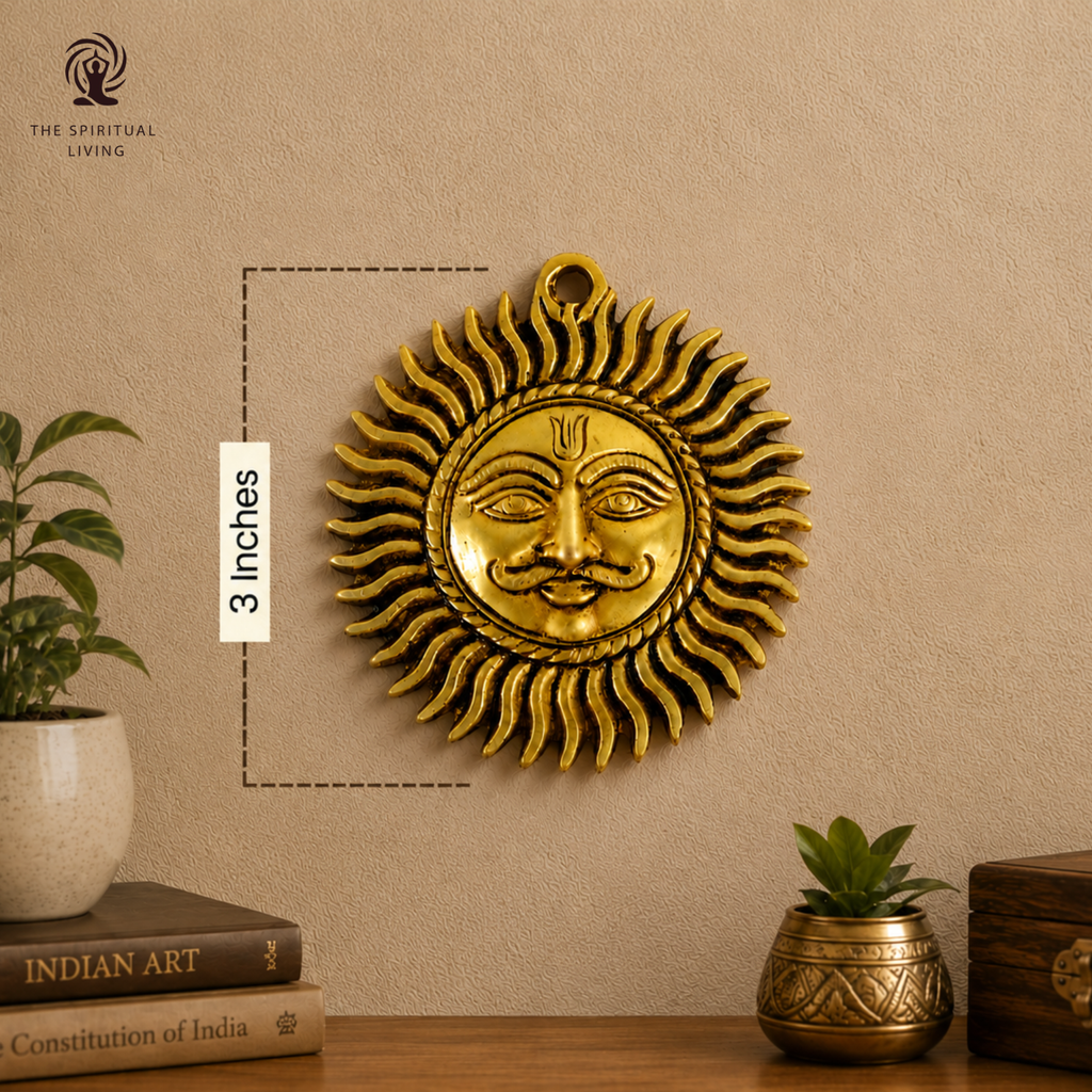 Brass Sun Wall Hanging | 3 Inch | God Idol | Surya Bhagwan Murti