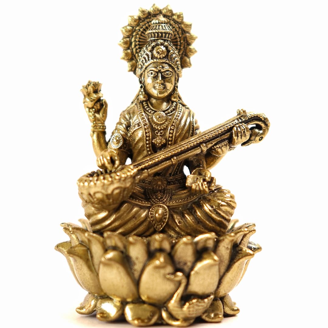 Brass Saraswati Idol - 3 INCH