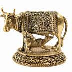 Brass Cow and Calf Statue - 2 Inch