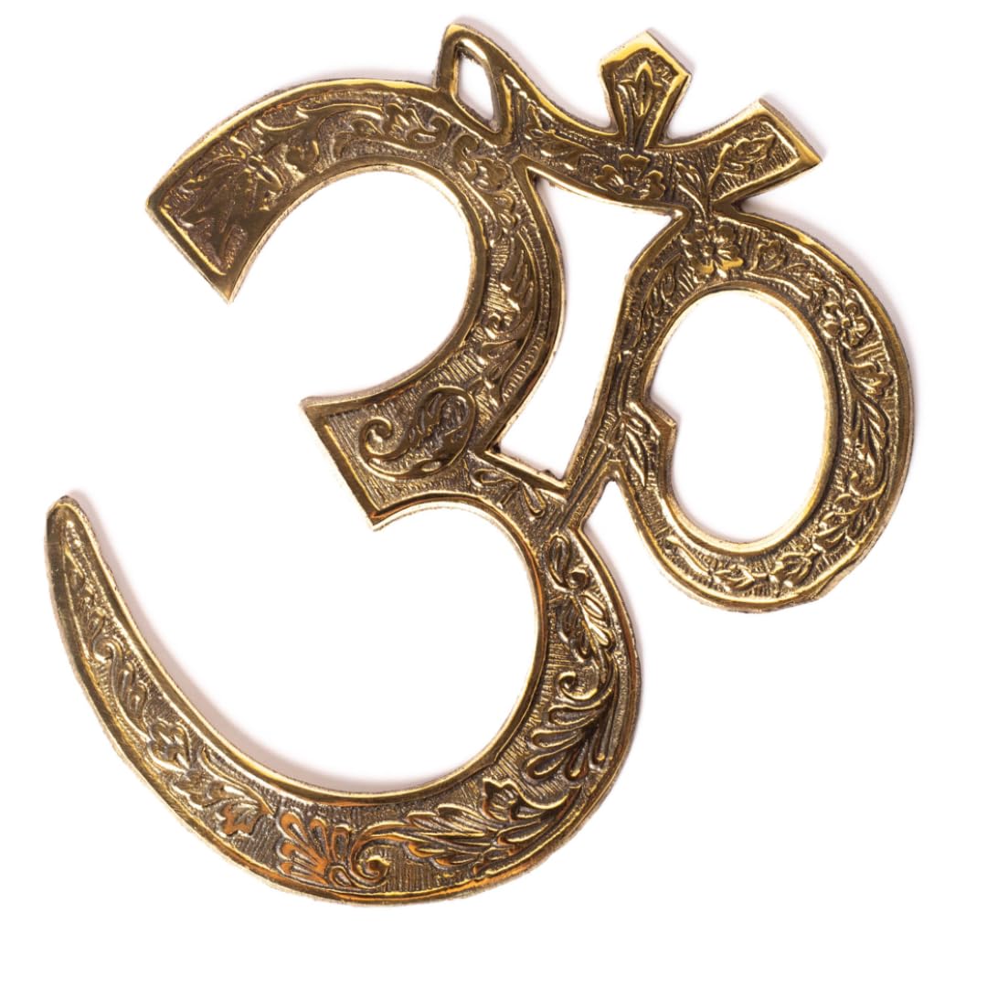 Brass Om Wall Decor - 6 Inch