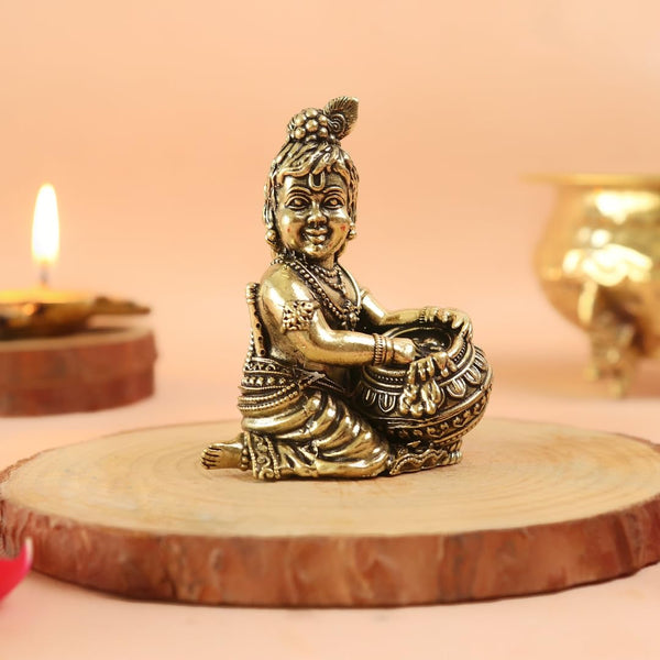 Brass Bal Krishna Murti - 2.5 Inch