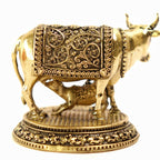 Brass Cow and Calf Statue - 2 Inch