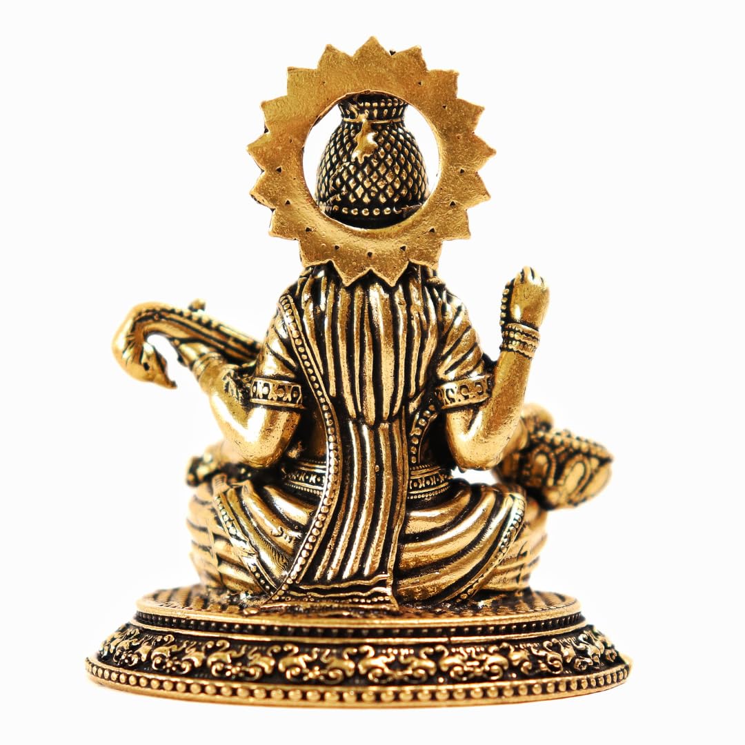 Brass Saraswati Maa Murti - 3 Inch