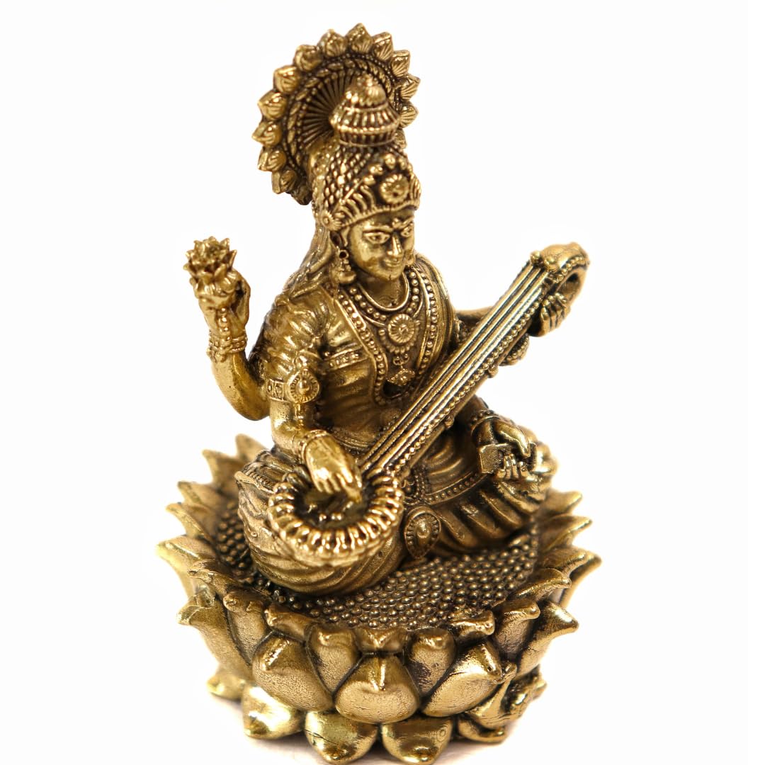 Brass Saraswati Idol - 3 INCH