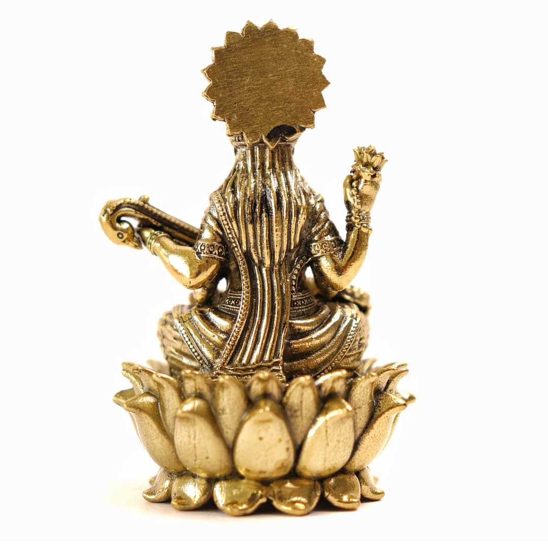 Brass Saraswati Idol - 3 INCH
