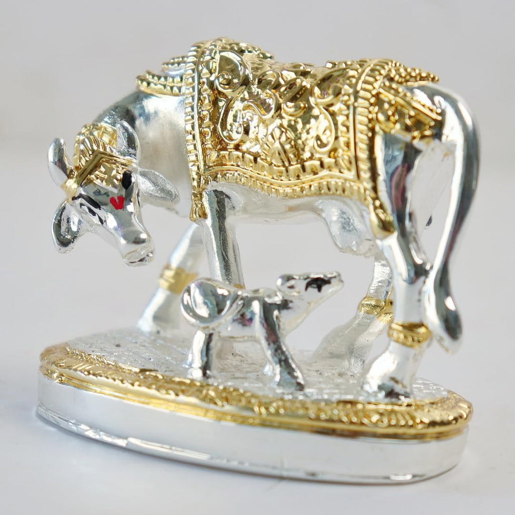 Kamdhenu Cow with Calf Idol - 2.5 Inch