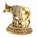 Brass Cow and Calf Statue - 2 Inch