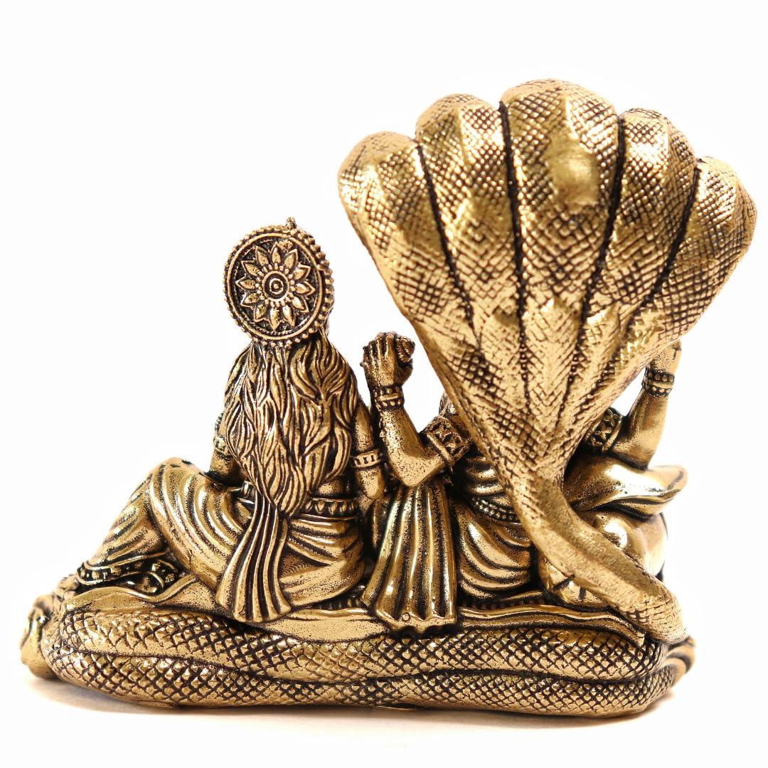Brass Vishnu Laxmi Idol - 3 Inch