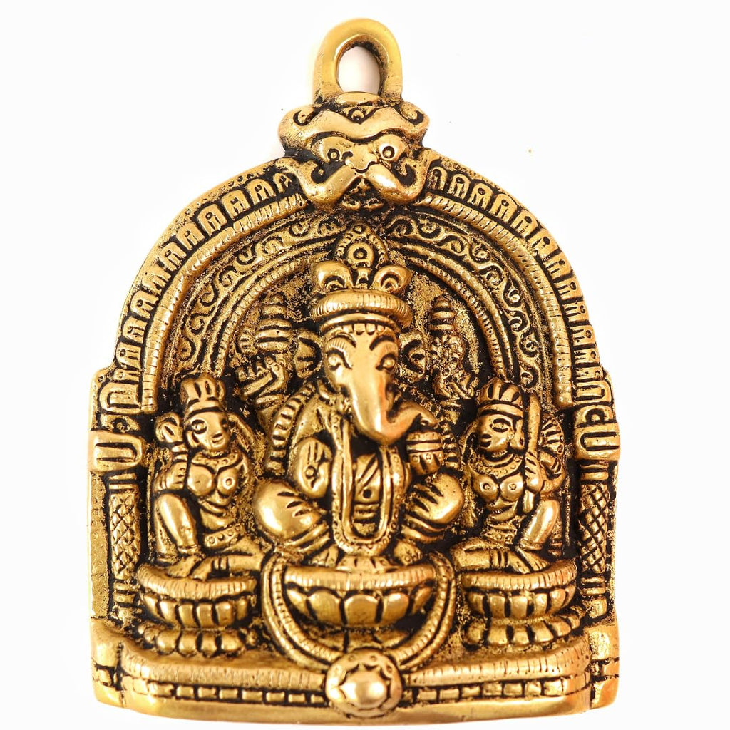 Ganpati with Riddhi Siddhi Wall Hanging - 4 Inch