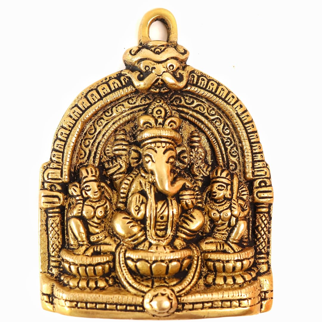 Ganpati with Riddhi Siddhi Wall Hanging - 4 Inch