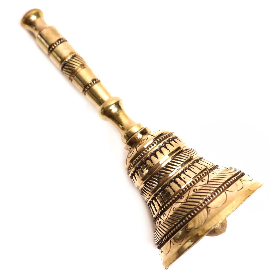 Brass Pooja Hand Bell - 5.5 Inch