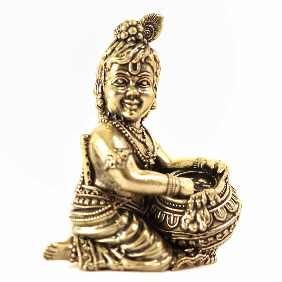Brass Bal Krishna Murti - 2.5 Inch