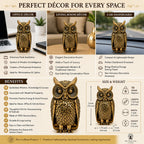 Brass Owl Statue for Good Luck - 3 Inch | Idol for Home Decor | Showpiece |
