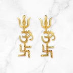 Brass Swastik Om Trishul Trishakti Yantra 5 Inch