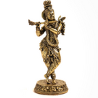 Brass Lord Krishna Idol with Flute