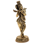 Brass Lord Krishna Idol with Flute
