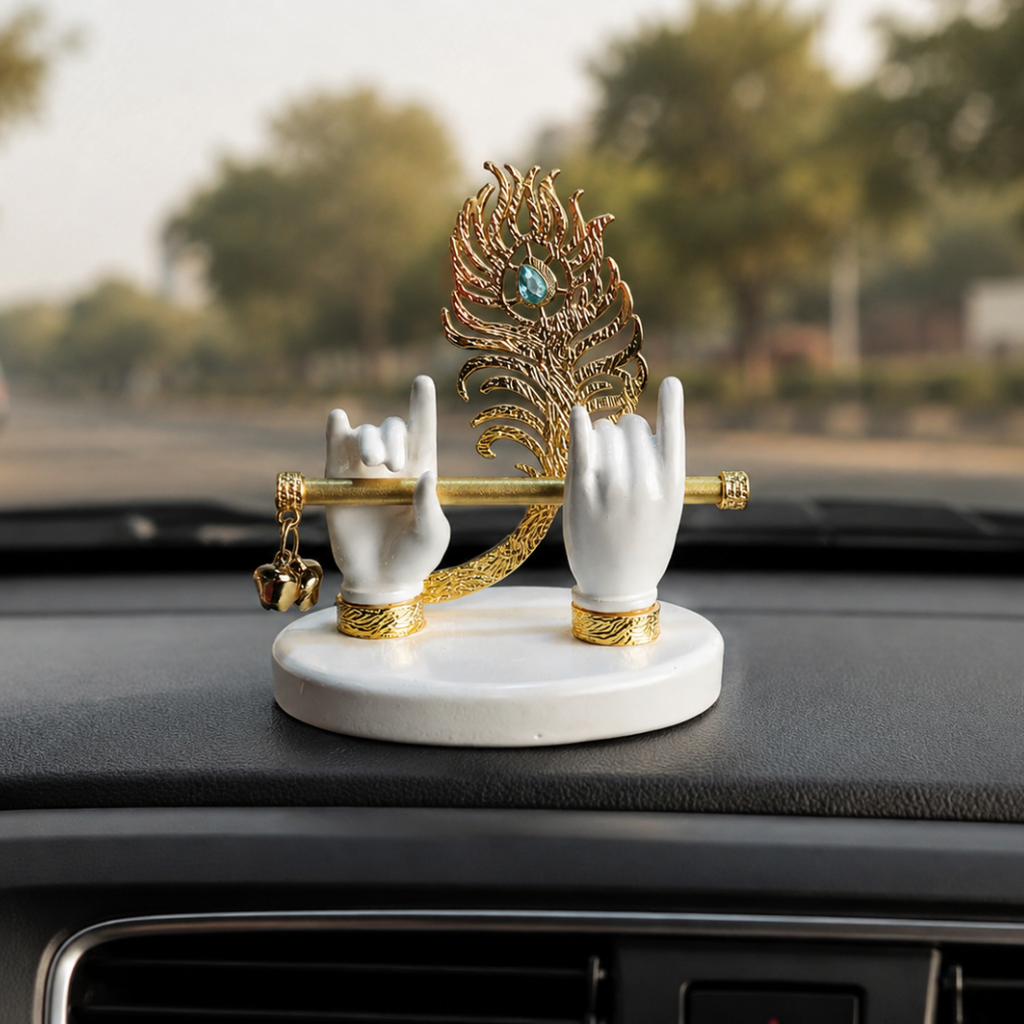 Small Krishna Hand with Flute Idol | 3 Inch | House Warming | Mor Pankh | Showpiece | Janmashtami |
