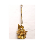 Peacock Five Oil Wick Brass Hanging Diya