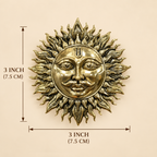 Brass Sun Wall Hanging | 3 Inch | God Idol | Surya Bhagwan Murti | Suraj Vastu | Housewarming | Main Door Entrance |