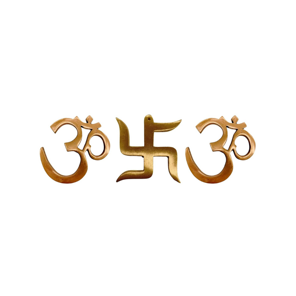 Om Swastik Om for Door Entrance - 3 Inch - Pack of 3