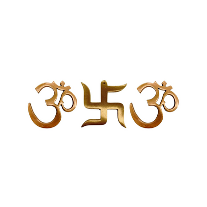 Om Swastik Om for Door Entrance - 3 Inch - Pack of 3