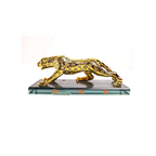 Leopard Panther Jaguar Metal Showpiece - 15.24 x 6.35 x 7.62 cm