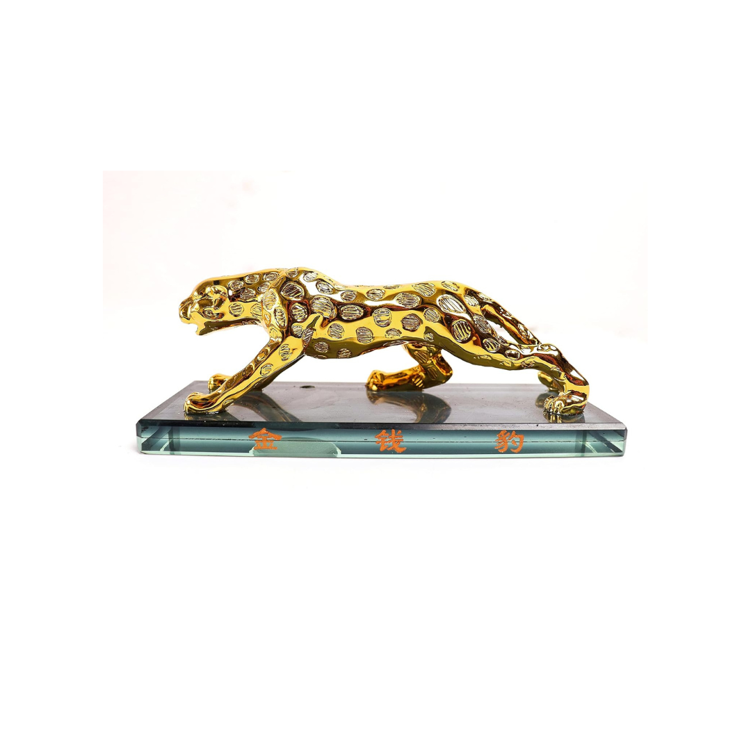 Leopard Panther Jaguar Metal Showpiece - 15.24 x 6.35 x 7.62 cm