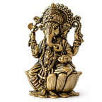 Brass Ganpati Idol | 6 Inch | Ganesha Murti Big Size | For Home Mandir |  Car Dashboard |