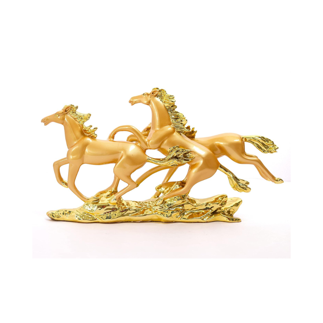 Three Golden Running Horses - 12 inch