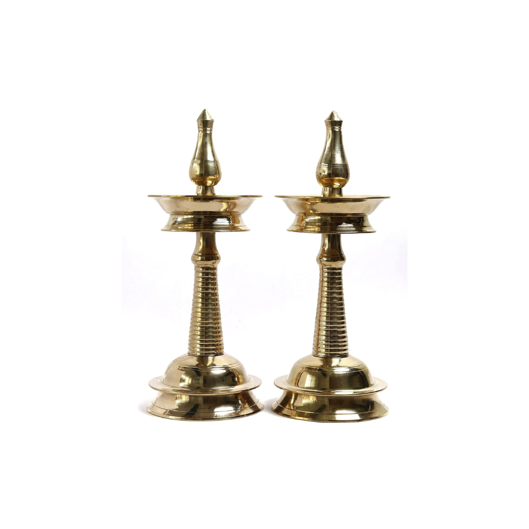 Brass Diya - 12 Inch - Pack of 2