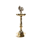 Brass Peacock Oil Wick Diya - 9 Inch