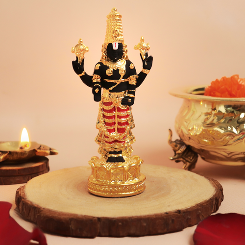 24 Carat Gold Coated Balaji Idol - 4.5 Inch