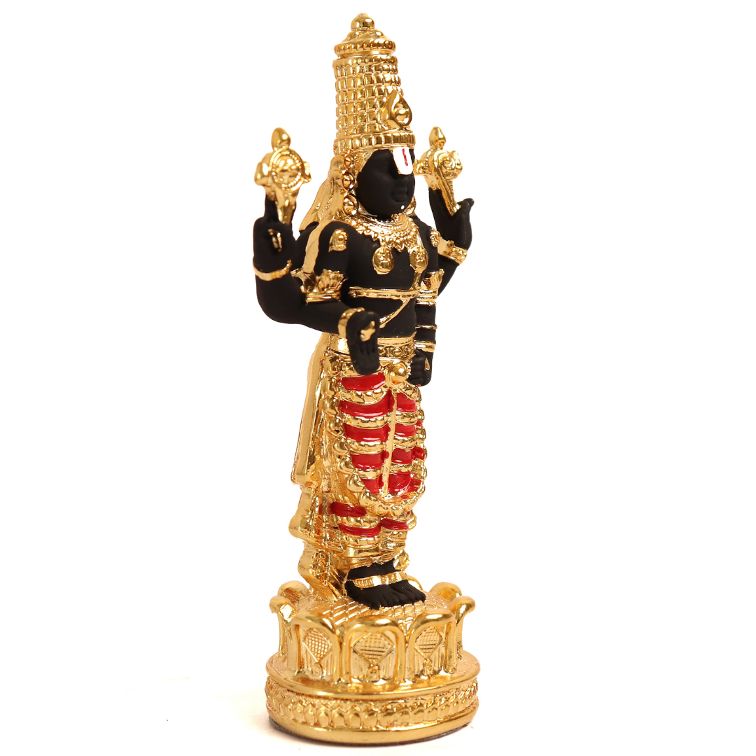 24 Carat Gold Coated Balaji Idol - 4.5 Inch