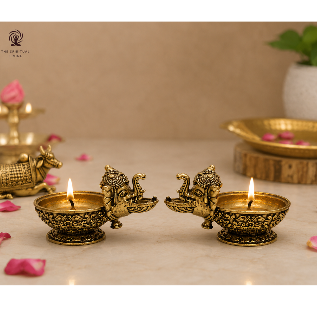 Small Elephant Diya | 2.25 Inch |  Kuthu Vilakku | Decoration Items for Home Decor | Diwali | Ideal for Gifting |