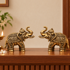 Brass Appu Elephant Statue for Good Luck | 2.5 Inch | Diwali Gift | Corporate Gifting | Temple Decor | Housewarming | Vastu |