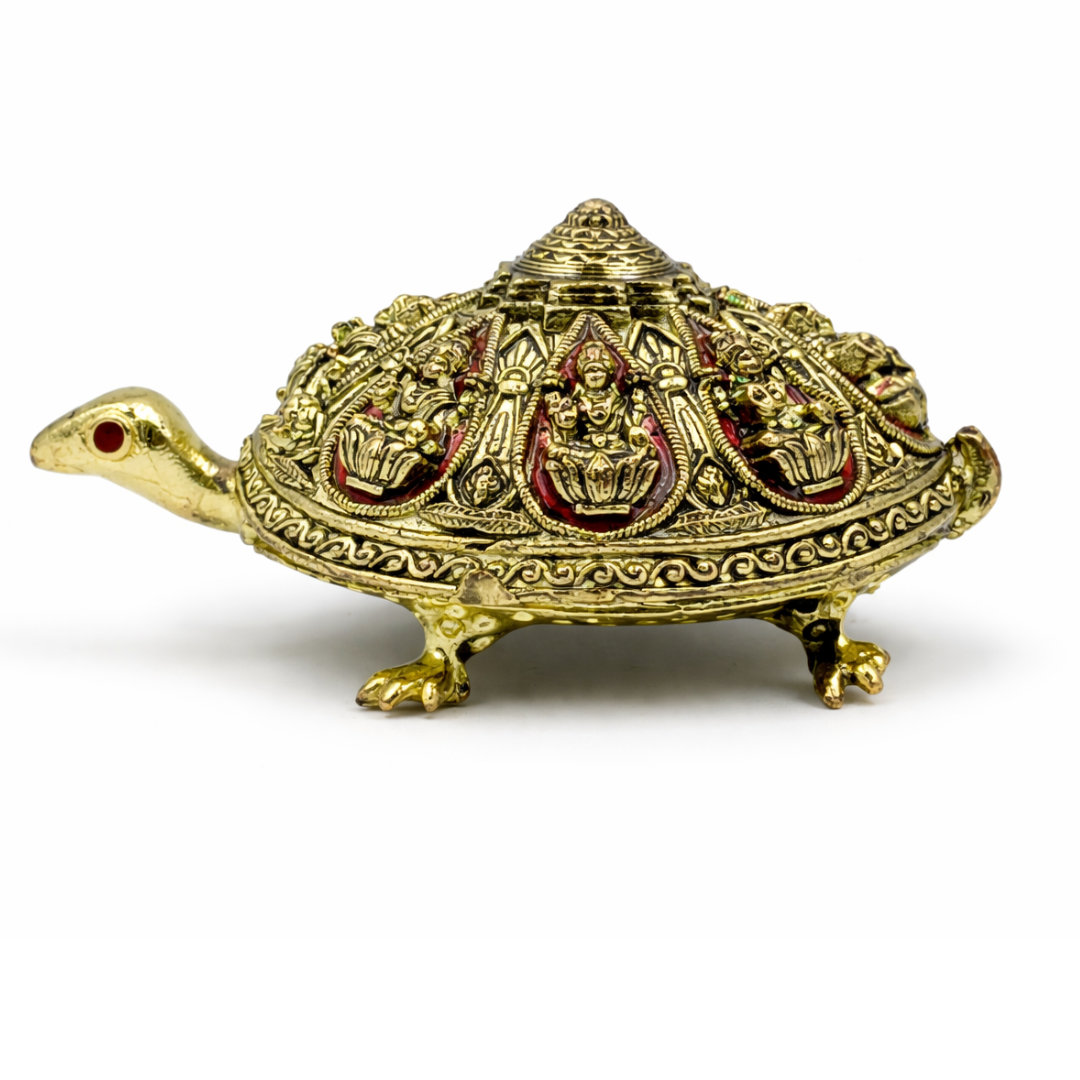 Small Brass Kachua for Good Luck | 2 Inch | वास्तु उपाय | Meenakari |